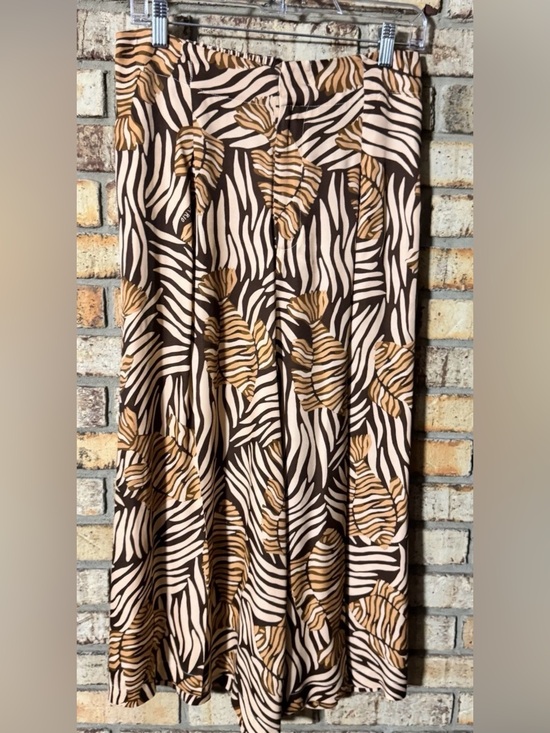 FARM Rio Pants - FARM Rio for Anthropologie Zebra Print wide leg pants M 22” inseam